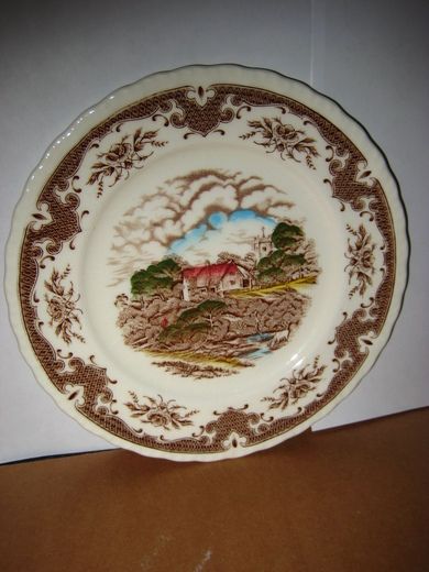 Pyntetallerken fra Staffordshire England The Globe Farm