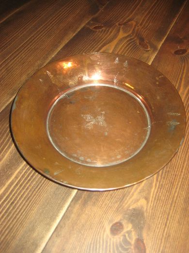 Kobberfat ca 26 cm i diameter