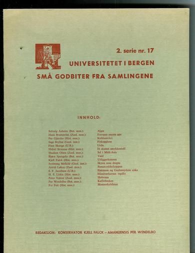 Serie 2, nr 17, UNIVERSITETET I BERGEN- SMÅ GODBITER FRA SAMLINGANE.