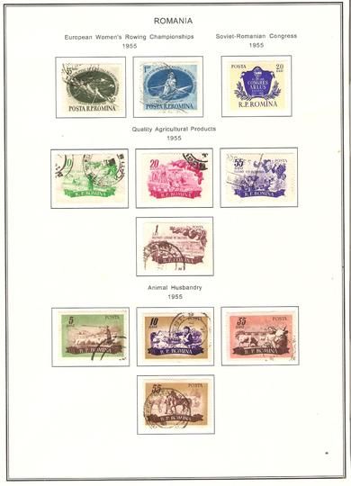 1955,  11 stk. frimerker fra Romania.