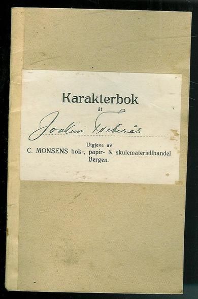 Karakterbok fra 1933