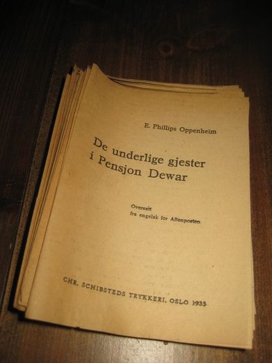 Oppenheim: De underlige gjester i Pensjon Dewar. 1935.