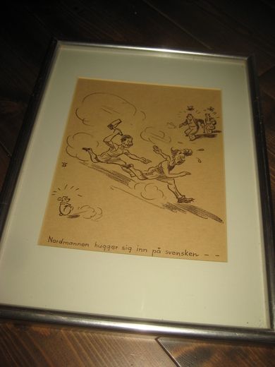 Pent, eldre bilde av Thor Willy Bahr. Tekst: Nordmannen henger sig inn på svensken….