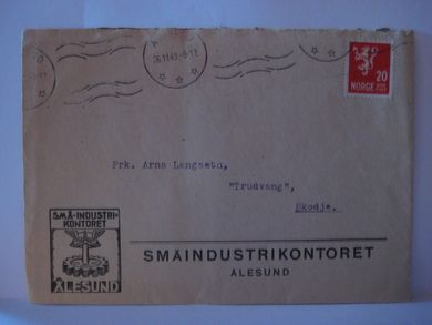 ÅLESUND 26 11 43 Brev fra SMÅINDUSTRIKONTORET ÅLESUND