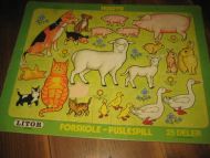 LITOR puslespill, HUSDYR, 8250402,   Mangler en brikke. 1984.