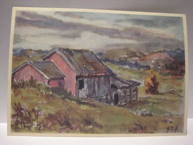 Strøkent, ubrukt kort fra 40 tallet, serie GNH 1240.