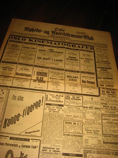 1929 nr 197 Oslo Nyheds- og Avertissements Blad