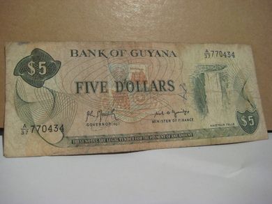 FIVE DOLLAR A/37 770434 GUYANA