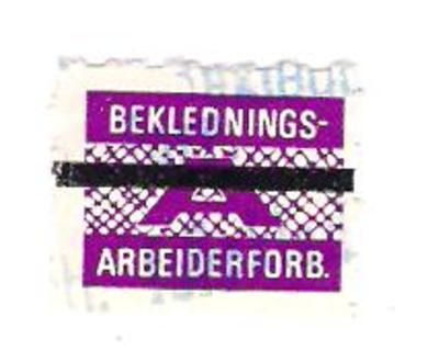 Fagforeningsmerke fra beklednings arbeiderforbundet enkeltmerke
