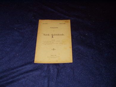 1898 nr 001 Tilæggshefte til Norsk Skoletidende