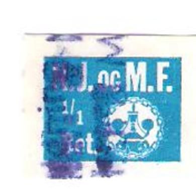 Fagforeningsmerke med stempel fra Norsk Jern & Metallarbeiderforbund enkeltmerker