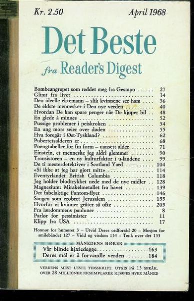 1968,nr 004, Det Beste fra Reader's Digest.