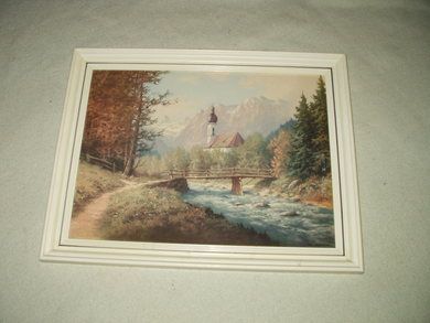 Bilde i ramme fra 70 tallet