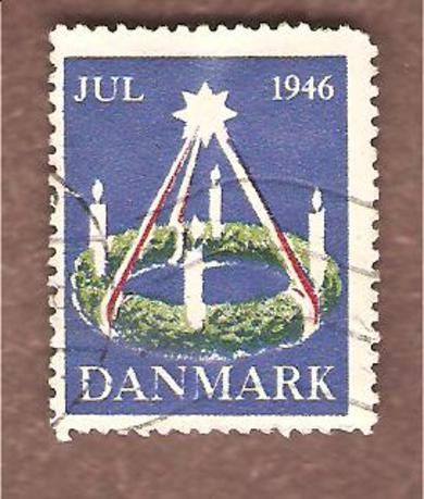 1946, julemerke fra Danmark, stempla.