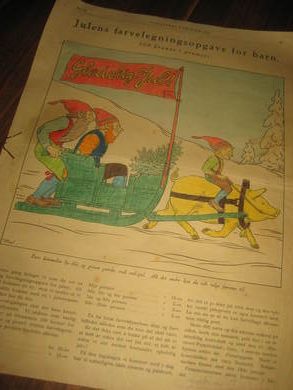 JULENS farveleggingsoppgave for barn Fra Illustrert Familieblad 1920 Dette er ark nr 8