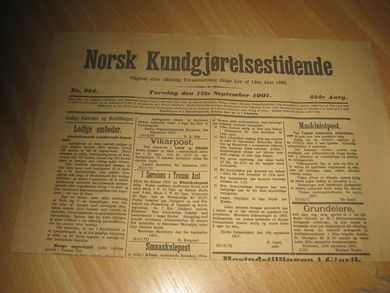 1907 nr 234 Norsk Kundgjørelsestidende