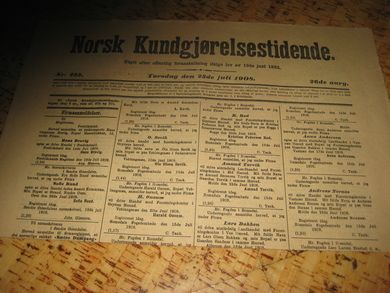 1908 nr 225 Norsk Kundgjørelsestidende