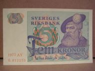 1977 AY 5 KRONOR K 812253 strøken seddel