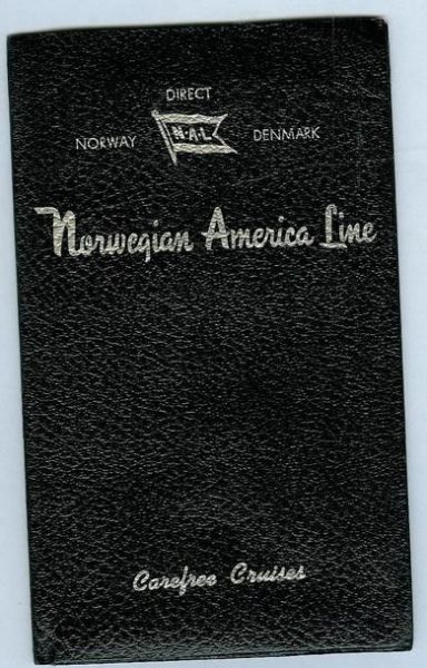 Oppbevaringsmappe for papir fra Norwegian America Line 1966
