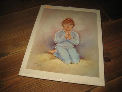 Ubrukt bilde på plate ca 23*29 cm stort JENTE 60 tallet