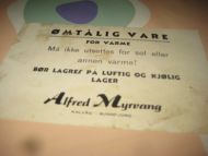 Skriv fra Alfred Myrvang, Kalvåg, 50 tallet. 