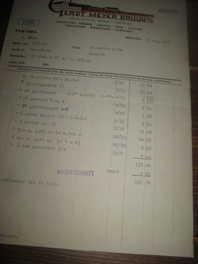 GERDT MEYER BRUUN BERGEN 17 august 1953