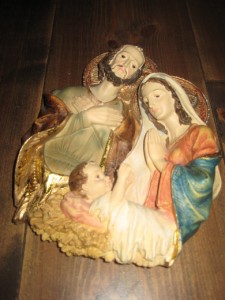Josef, Maria og Jesubarnet. 