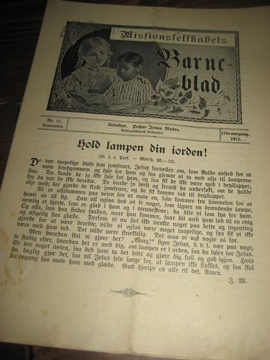 1912 nr 022 Missionsselskabets Barne blad