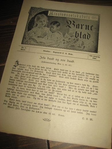 1908 nr 005 Missionsselskabets Barne blad