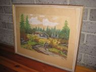 Pent bilde i glass og ramme 55*45 cm stort