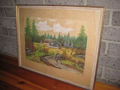 Pent bilde i glass og ramme 55*45 cm stort