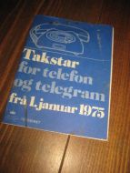 TAKSTER for telefon og telegram, 1975.