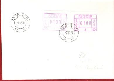 1978 stempla OSLO 2 12 78