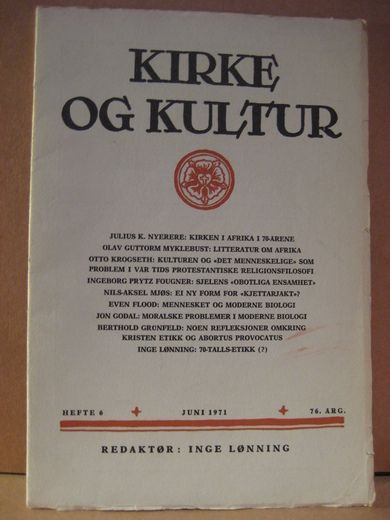 1971 nr 006 KIRKE OG KULTUR