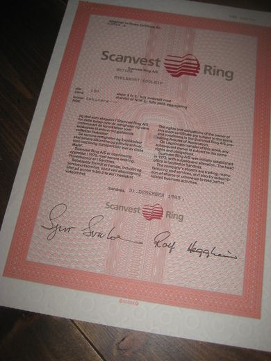 Scanvest Ring, nr 63544 A, 1985.