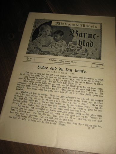 1912 nr 012 Missionsselskabets Barneblad