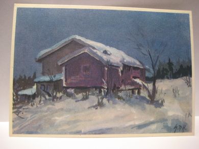 Strøkent, ubrukt kort fra 40 tallet, serie GNH 1210.