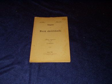 1898 nr 003 Tilæggshefte til Norsk Skoletidende