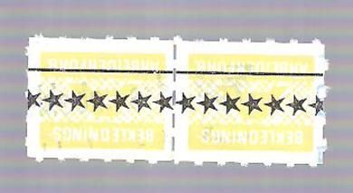 Fagforeningsmerke med stempel fra Norsk Bekledning Arbeiderforbund stripe med 2 merker