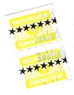 Gult fagforeningsmerke fra Beklednings Arbeider Forbundet dobbelt merke