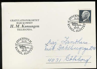 1972 Gratulasjonskortet til H M Konungen