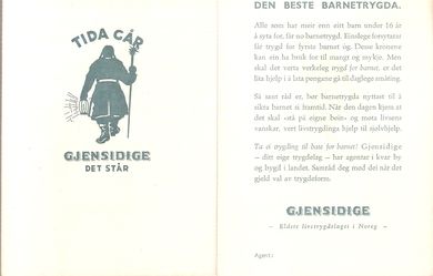 Trykksak fra Gjensidige Forsikring, 60-70 tallet