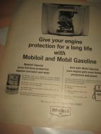 Reklameark fra 1962, ca 22*35 cm stort..MOBILOIL.