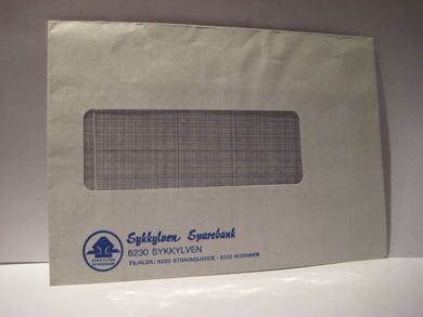 Ubrukt brev fra Sykkylven Sparebank
