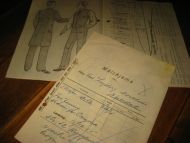 Måleskjema fra VIKO Konfeksjonsfabrikk, Sykkylven, 1955. Nr 9