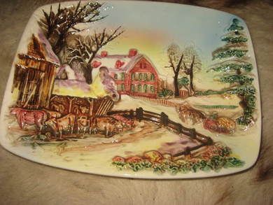 Pent fat med dekorasjon ca 23*18 cm stort Med oppheng