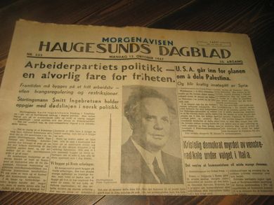 1947 nr 233 HAUGESUNDS DAGBLAD