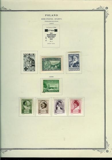 1947 48. Lot på 7 postfriske merker fra Polen.