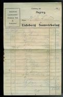 Faktura fra Eidsberg Samvirkelag i 1923 (mars)