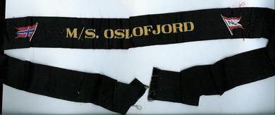 Band med brodering fra M/S OSLOFJORD 1966